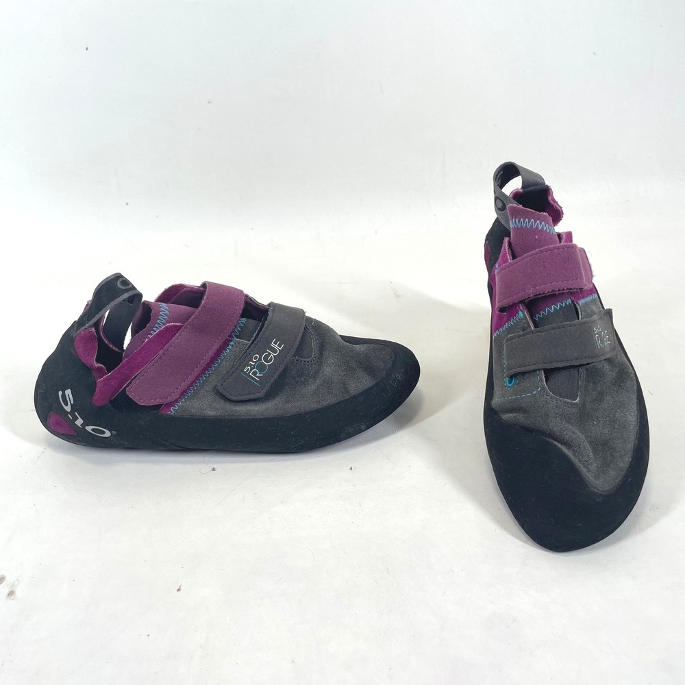 Five Ten Rogue Climbing Shoes Purple Grey Suede Stealth C4 Rubber Womens 8.5